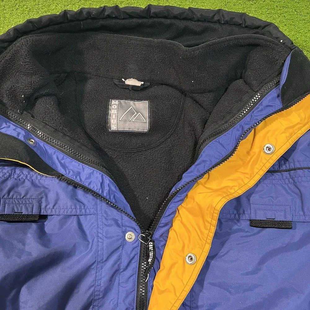 Vintage Ski Jacket XL Removable Fleece Lining 3 In 1 90s Snowboard Mobius Blue‎
